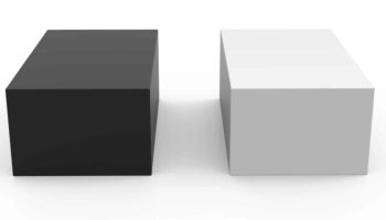 rendering of black box and white box